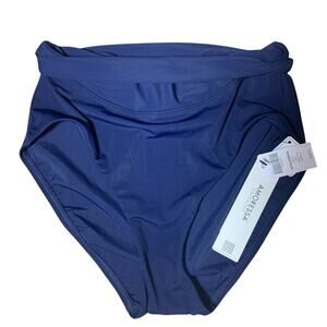 Amoressa Swim Bottoms Women's Size 6 Navy High Waist Martini Brief Bikini NWT